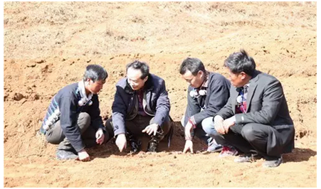 耿福能在涼山州布拖縣樂安鄉火燈村調研指導附子種植